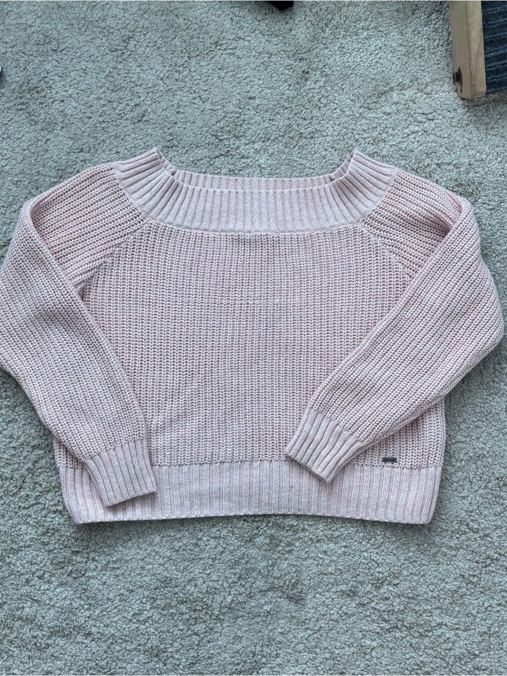 Hollister Pale Pink Off-the-Shoulder Knit Sweater